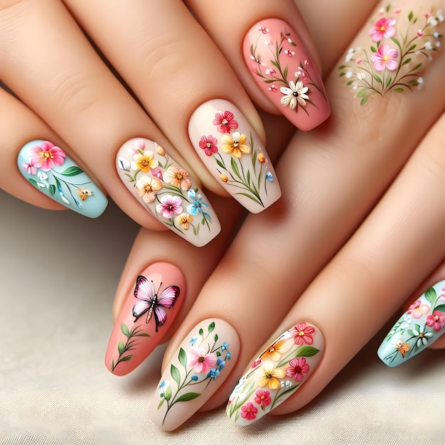 Blooming Gel Nail Designs 