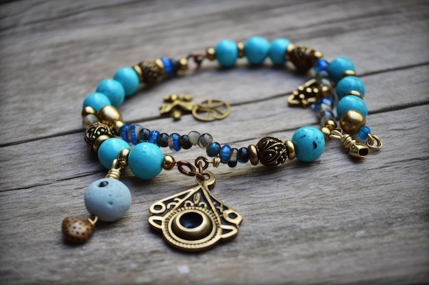 Beaded Evil Eye Bangle