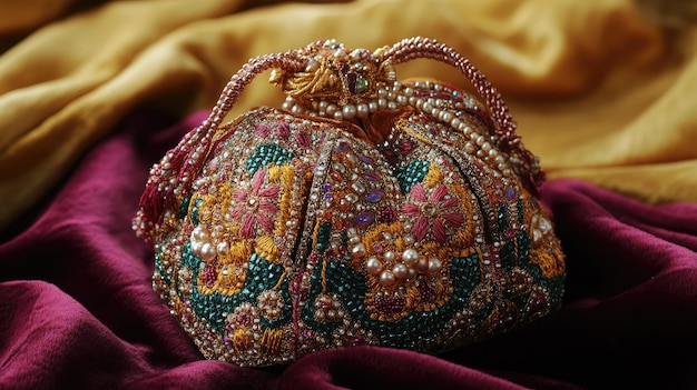 Heavy velvet and embroidery potli bags for wedding guest and bridal wear